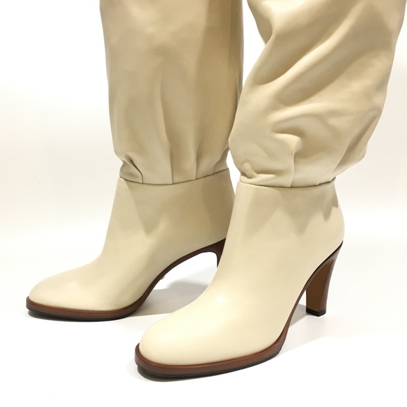 Gucci Lisa Over the Knee Leather Boots -Vintage White -US 7 -NIB - Picture 6 of 13